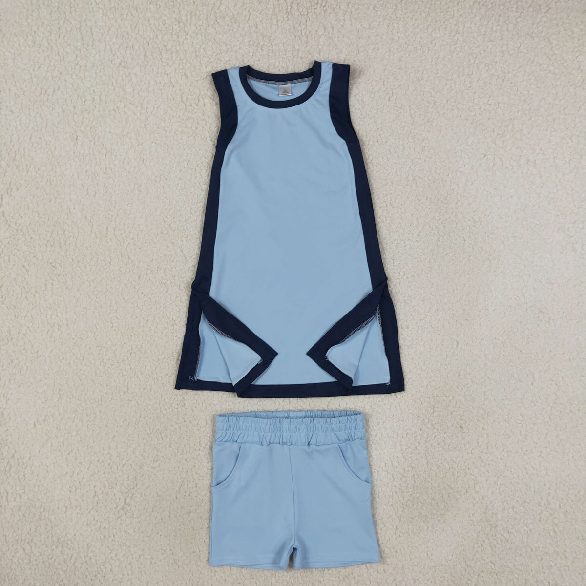 GSD4256 Yoga Blue Sleeveless Girls Dress