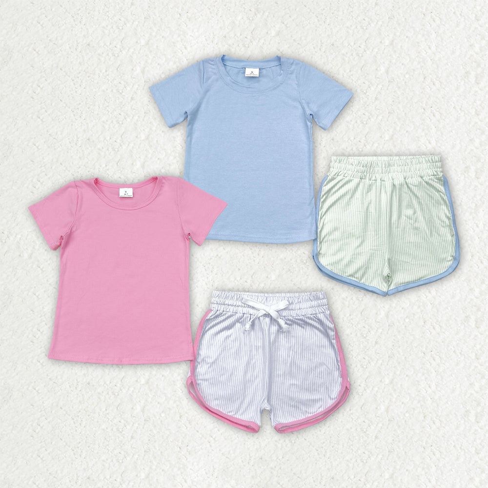 solid color boys/girls set Sibling Clothes RTS
