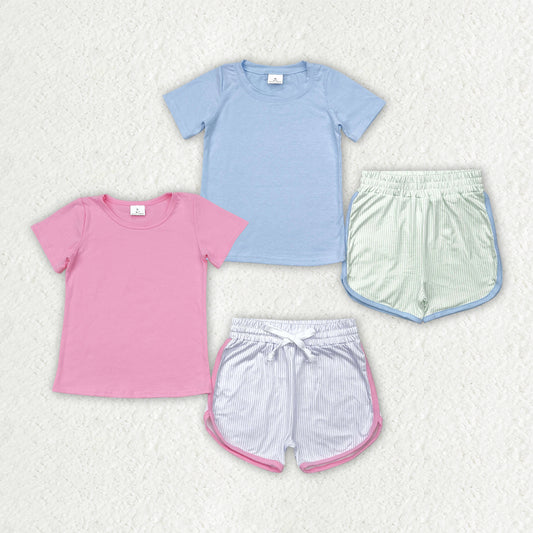 solid color boys/girls set Sibling Clothes RTS