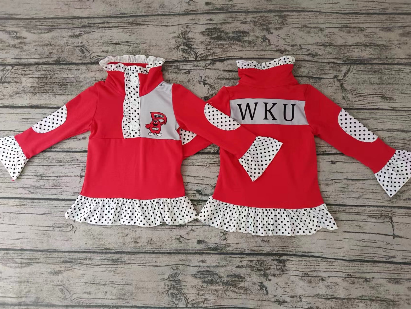 custom S 9.12 Red long sleeve girls pullover