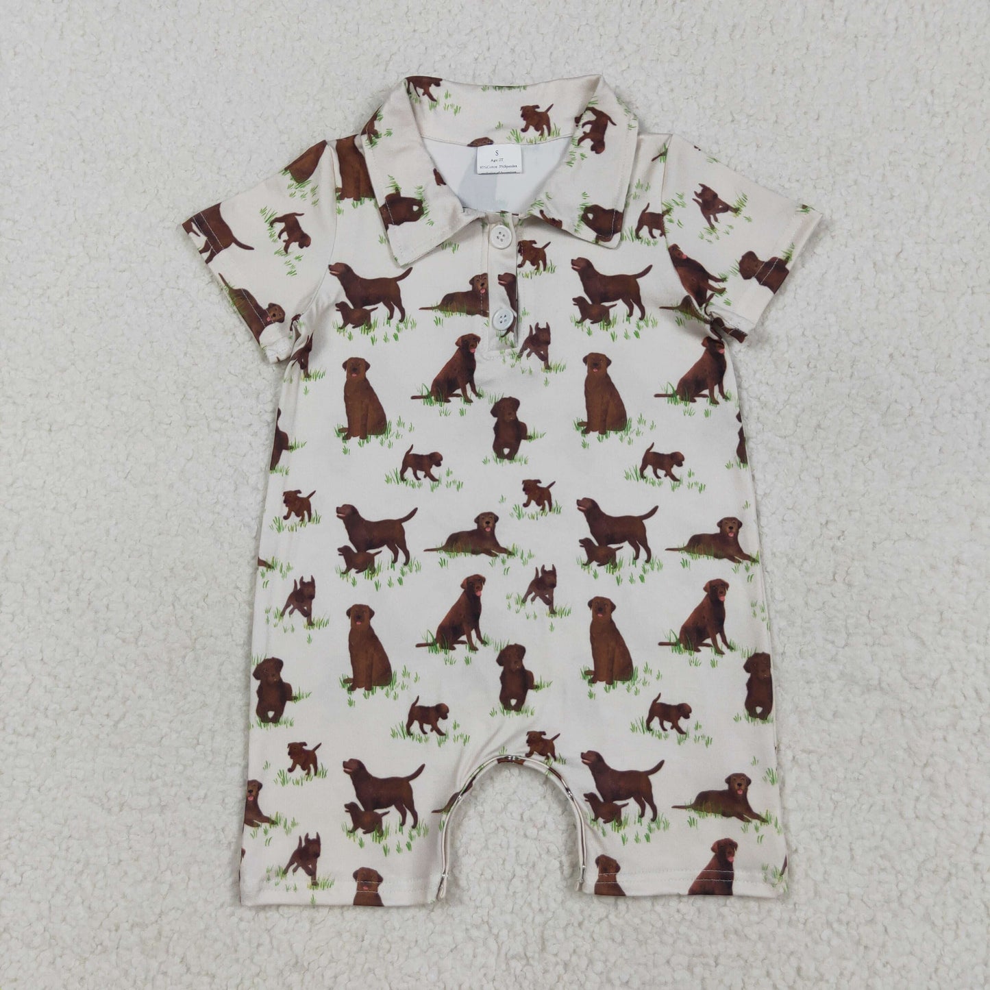 SR3174 cartoon dog short sleeve boys romper