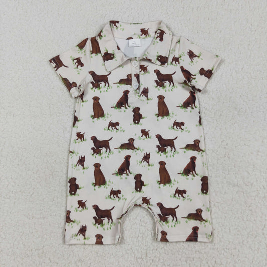 SR3174 cartoon dog short sleeve boys romper