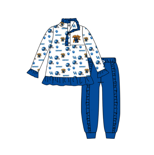 custom S 8.16 Blue long sleeve pants girls set