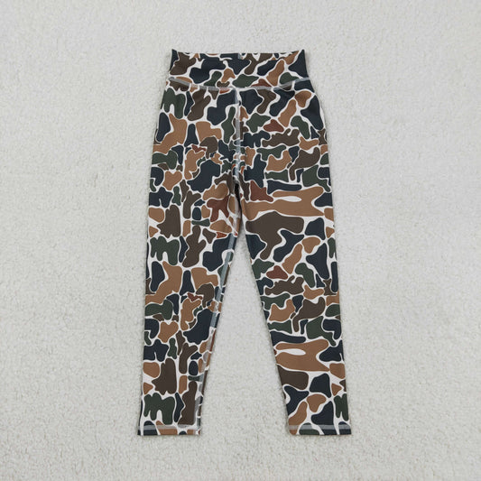 P0690 old school camo girls yoga pants