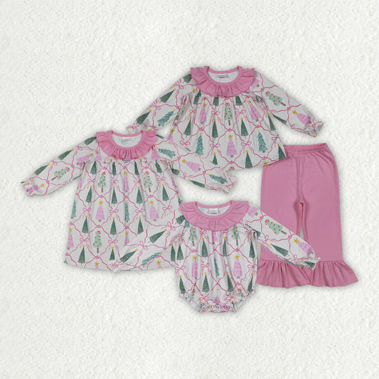 Christmas tree pink Sibling Clothes RTS sibling clothes