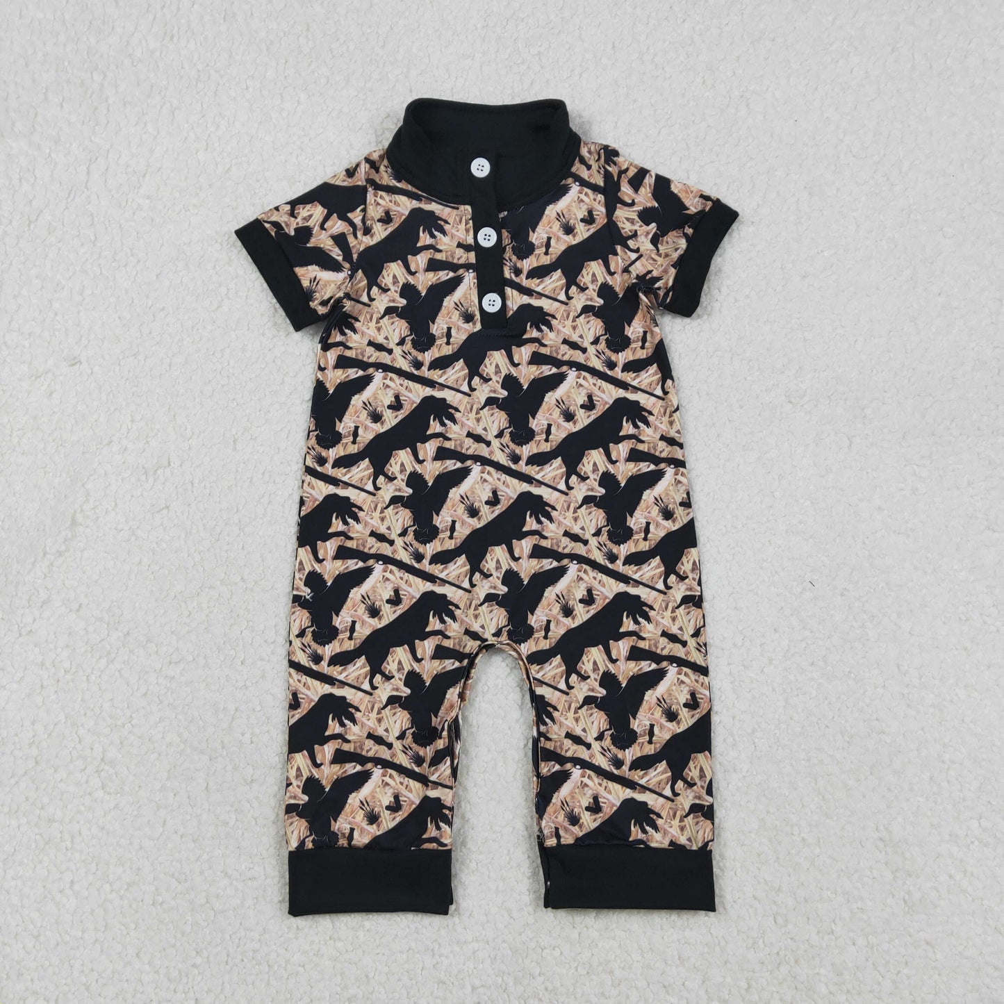 SR3637 Hunting Camo Mallard Duck Short Sleeve Boys Romper