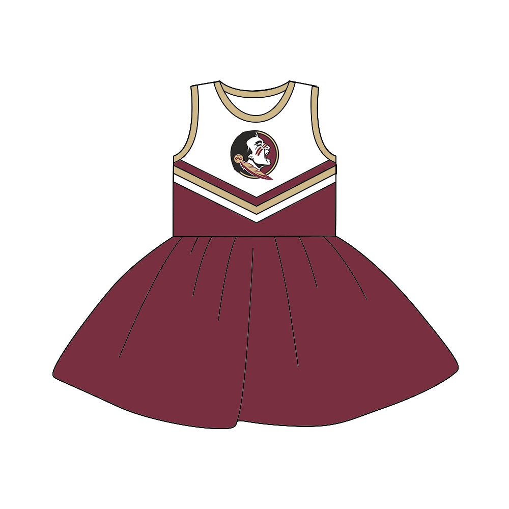 custom Team dress 21 red sleeveless girls dress