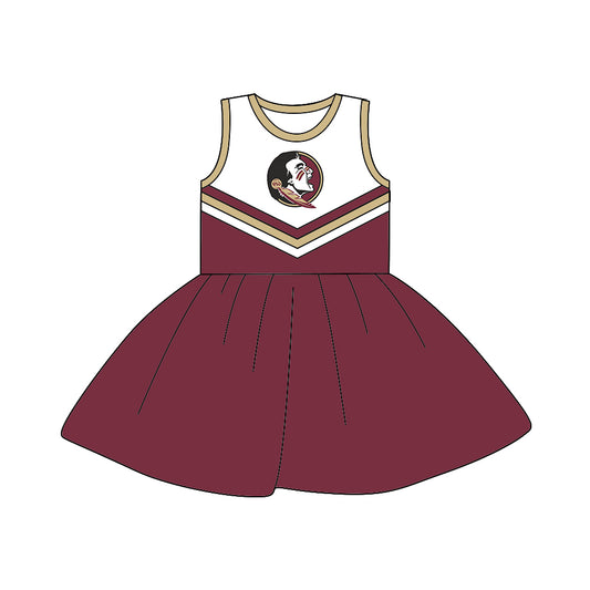 custom Team dress 21 red sleeveless girls dress