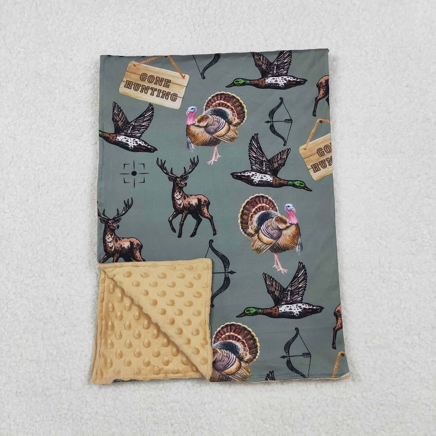 BL0151 hunting mallard turkey baby blanket
