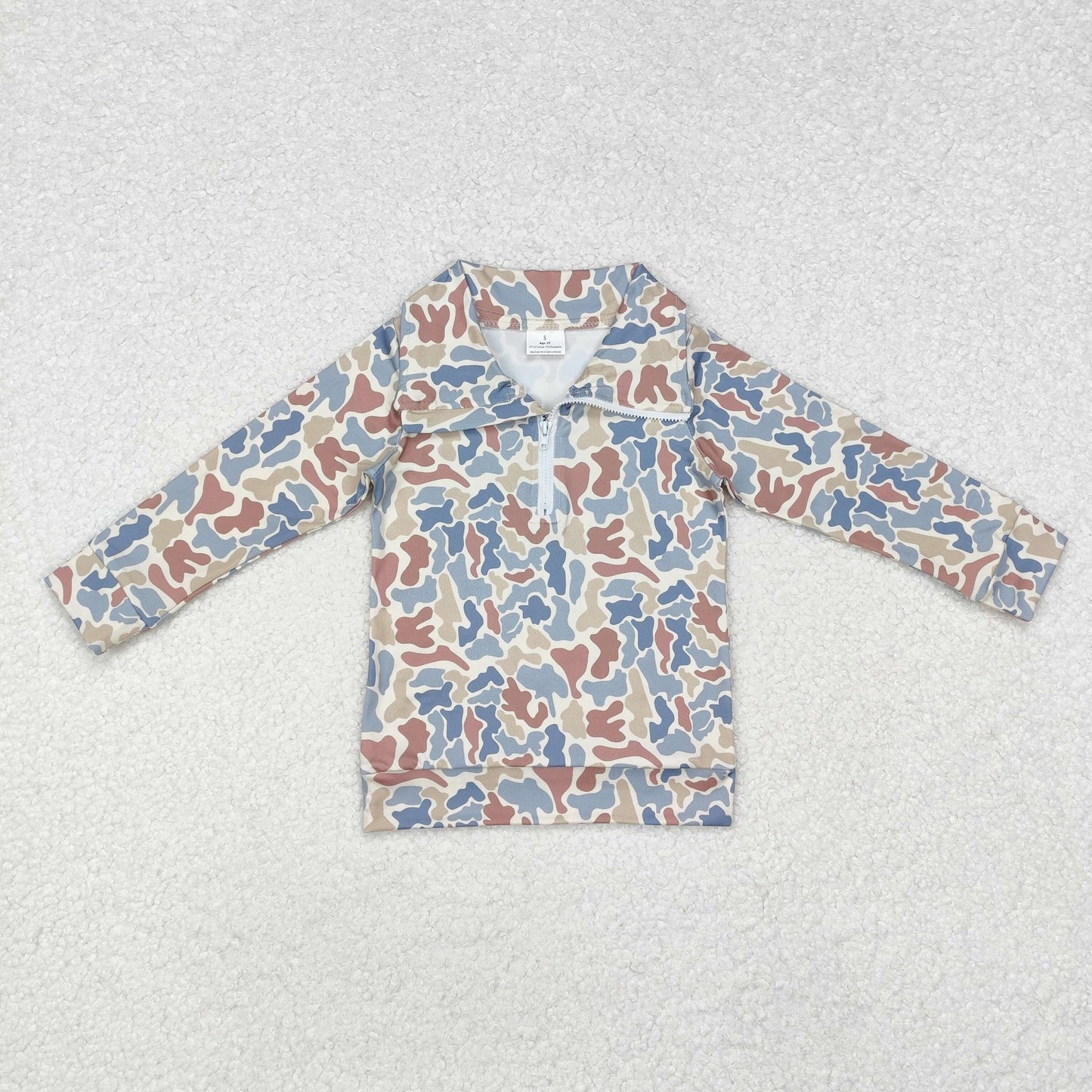 BT0870 hunting camo duck camo old school camo long sleeve zipper boys pullover