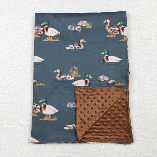 BL0186 hunting season mallard duck dark green baby blanket