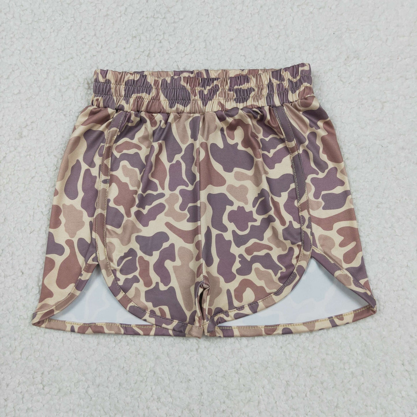 SS0373 brown camo girls shorts