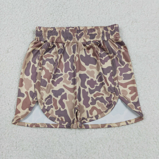 SS0373 brown camo girls shorts