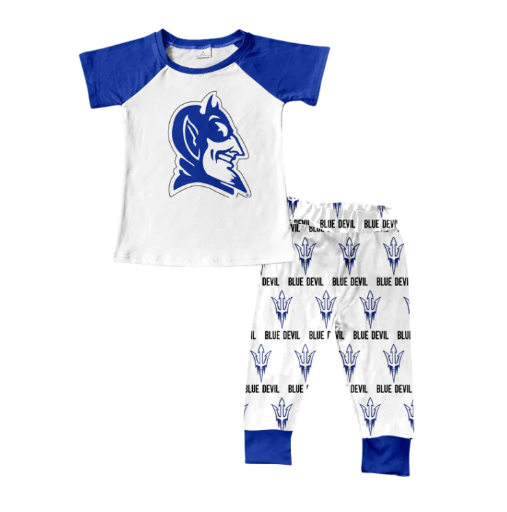 custom S 10.3 Team blue short sleeve pants boys set