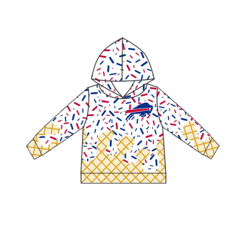 custom moq 3 football team cow red blue long sleeve hoodie boys top