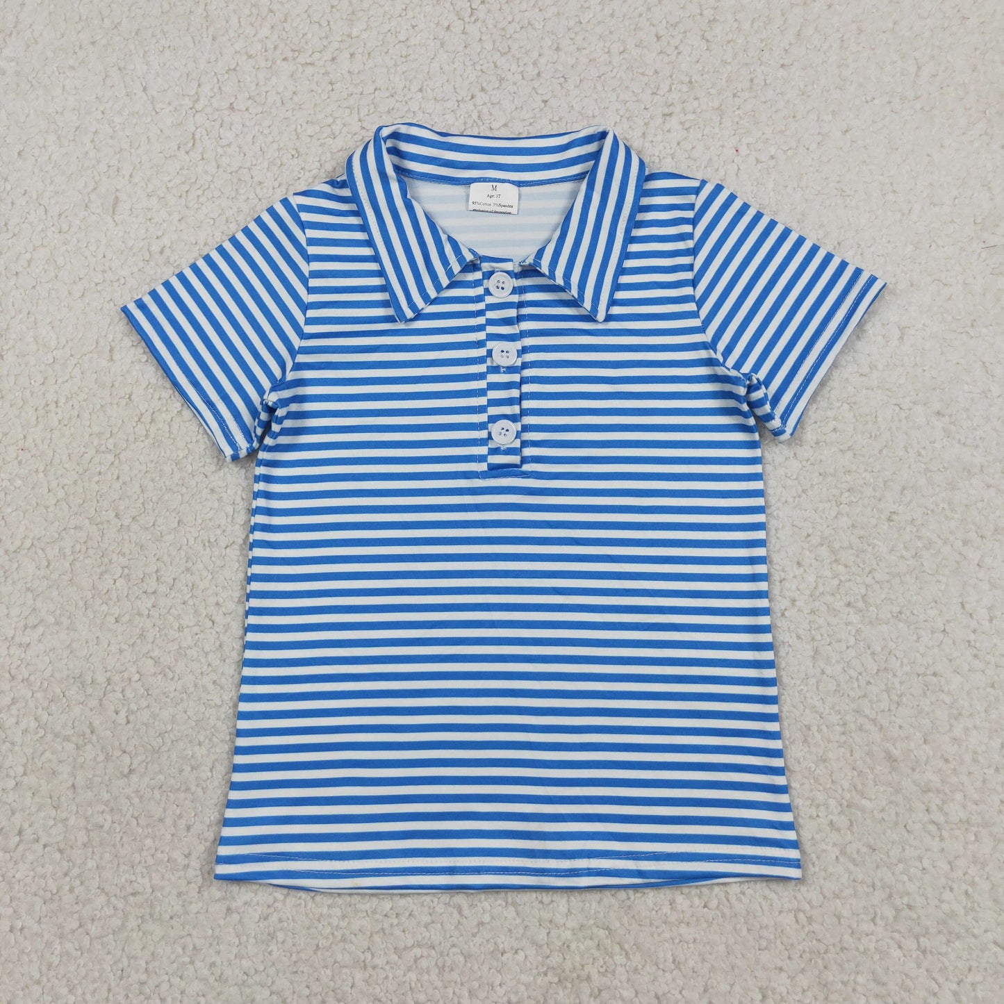 BT1834 Blue Striped Short Sleeve Boys Top