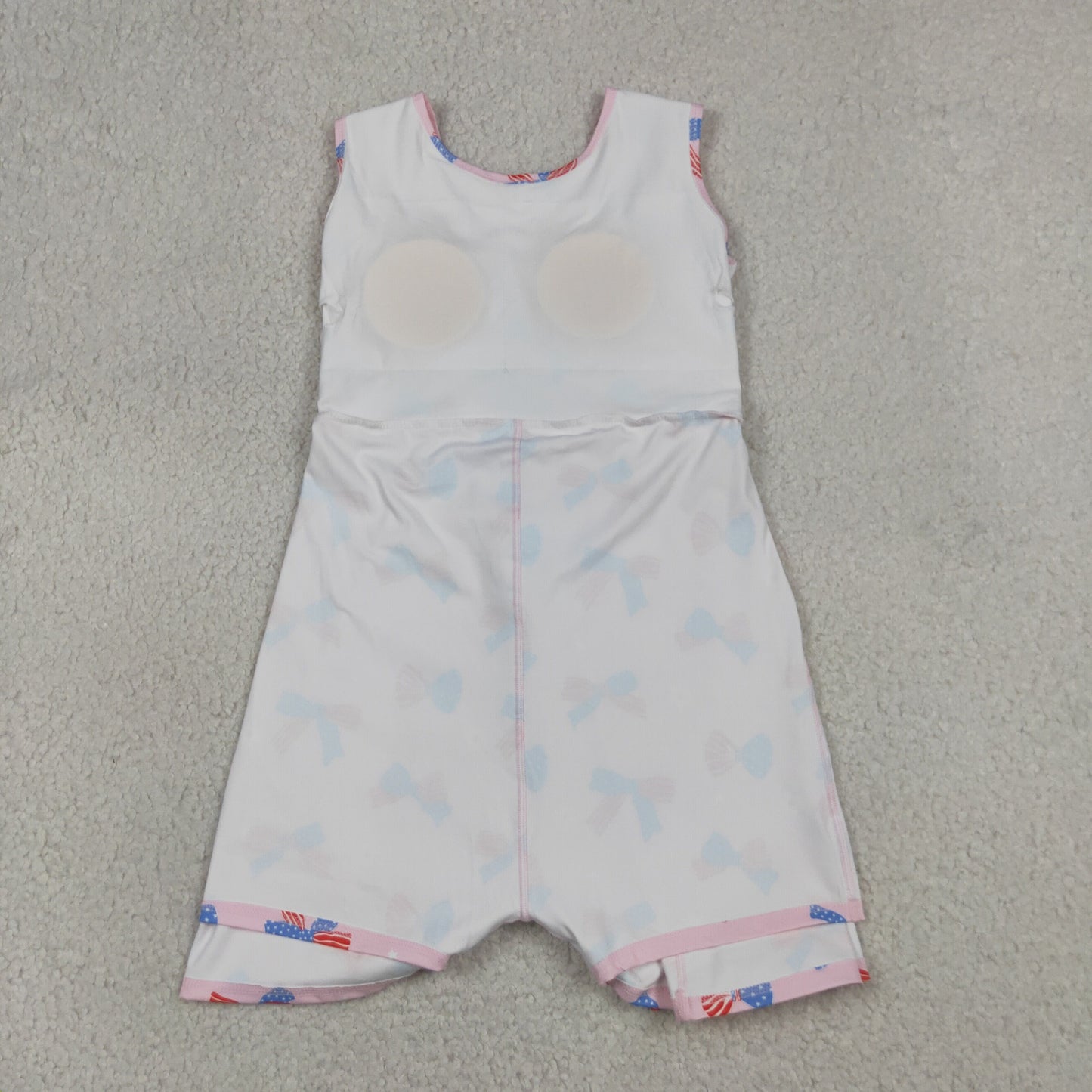 GSD3748 Yoga July 4th Bows Pink Sleeveless Skorts Girls Dress