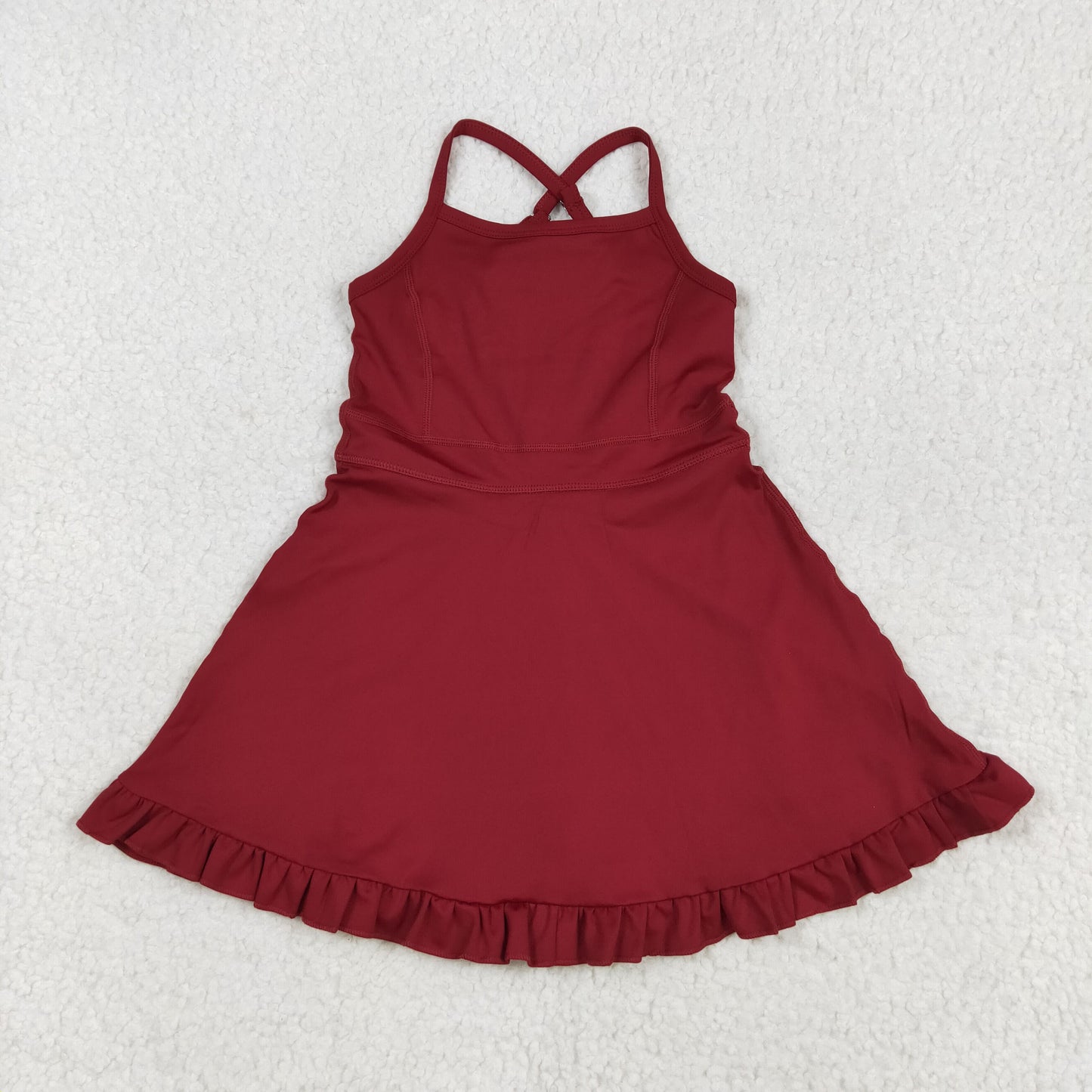new arrival solid color yoga girls skorts dress RTS Sibling Clothes