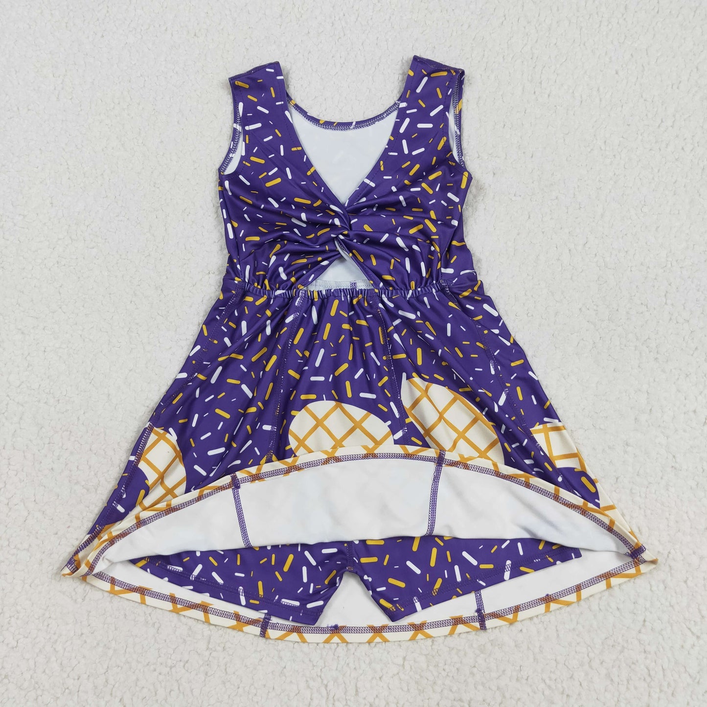 GSD2752 yoga ice purple sleeveless skorts girls dress