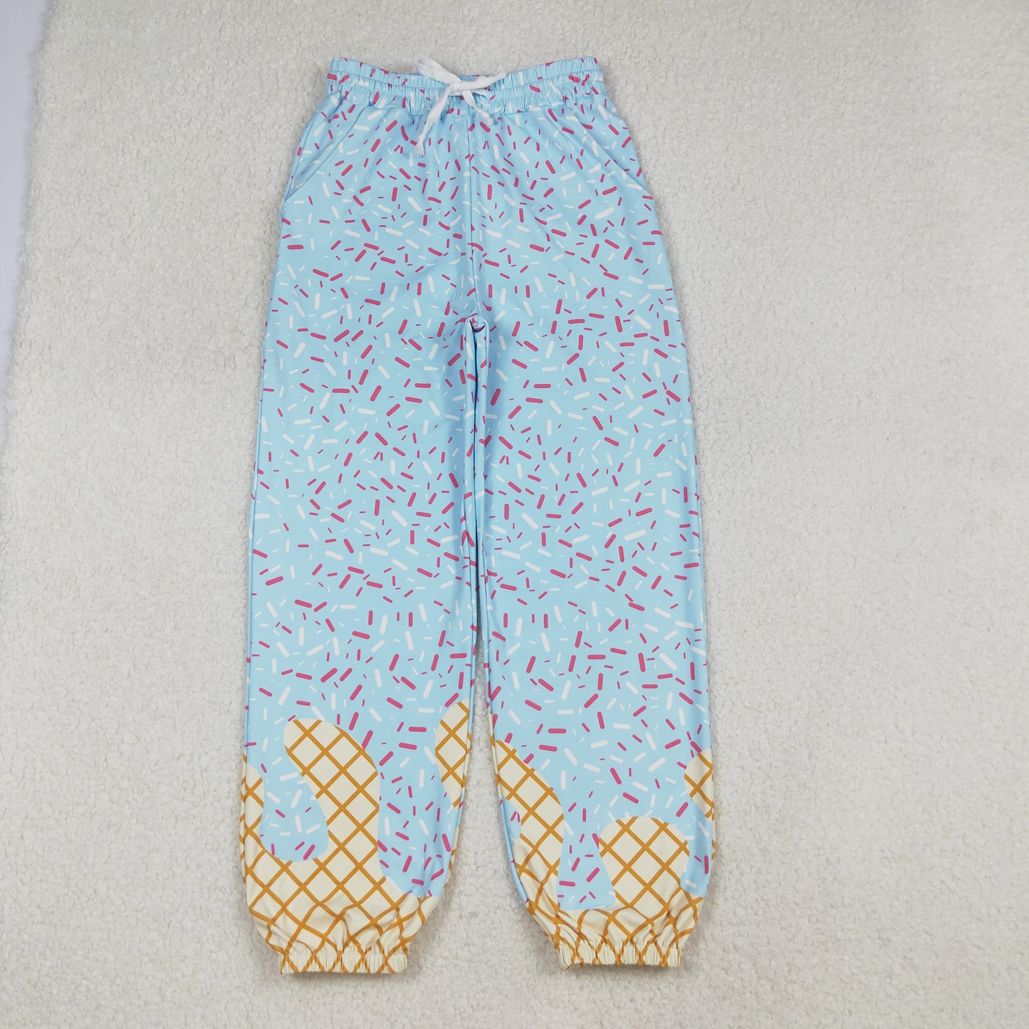 mama and me yoga blue ice sprinkles pants RTS sibling clothes