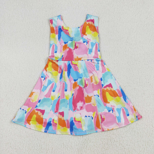yoga GSD2629 watercolor colorful girls dress with shorts