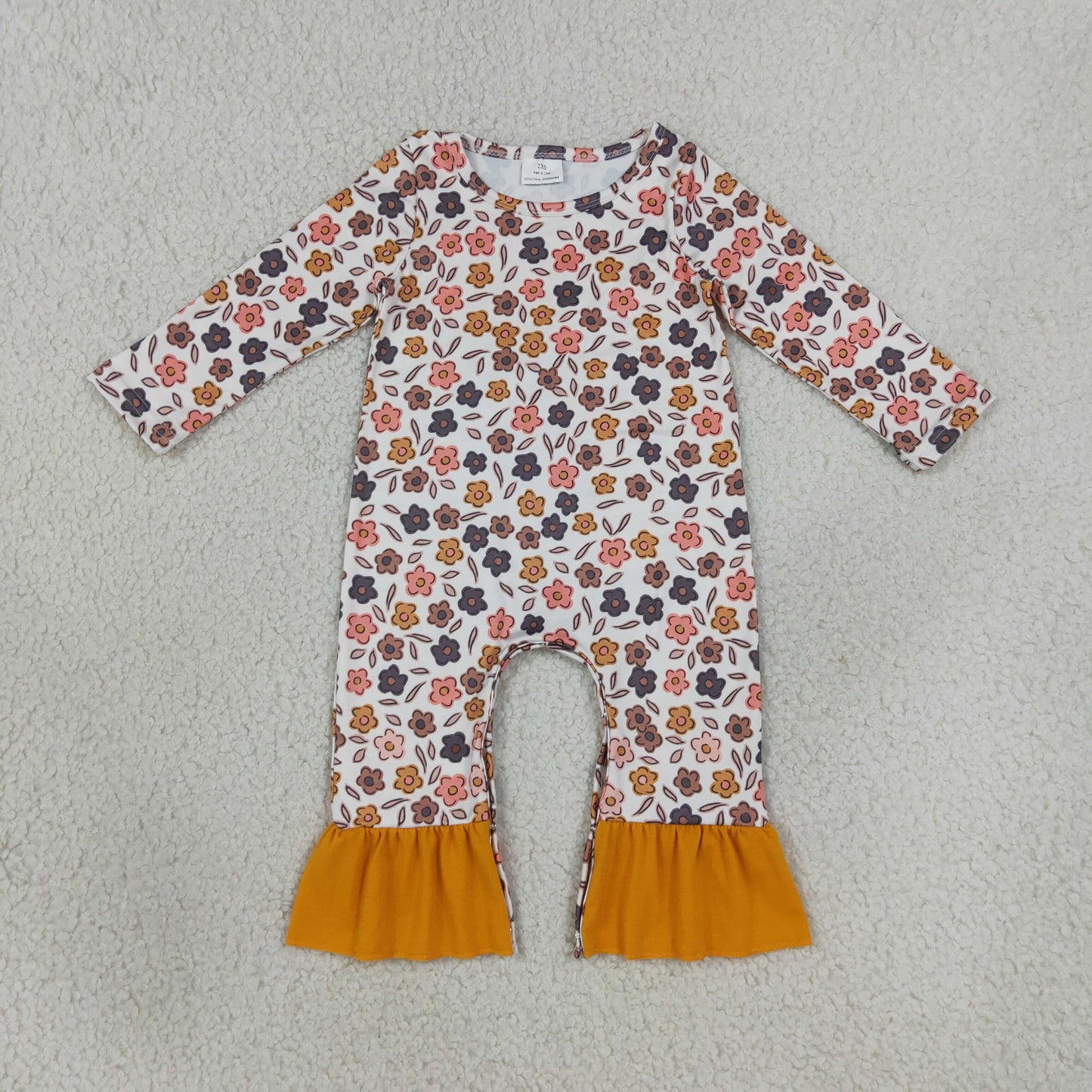 LR3024 Flowers Long Sleeve Girls Romper
