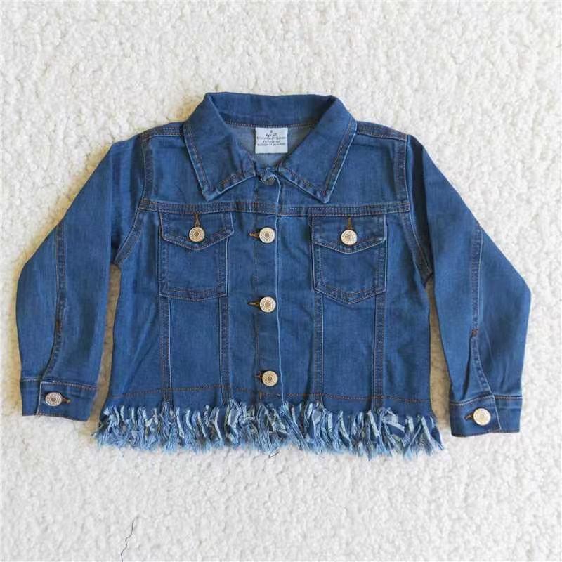 6 B1-39 Girls Tassels Denim Jacket