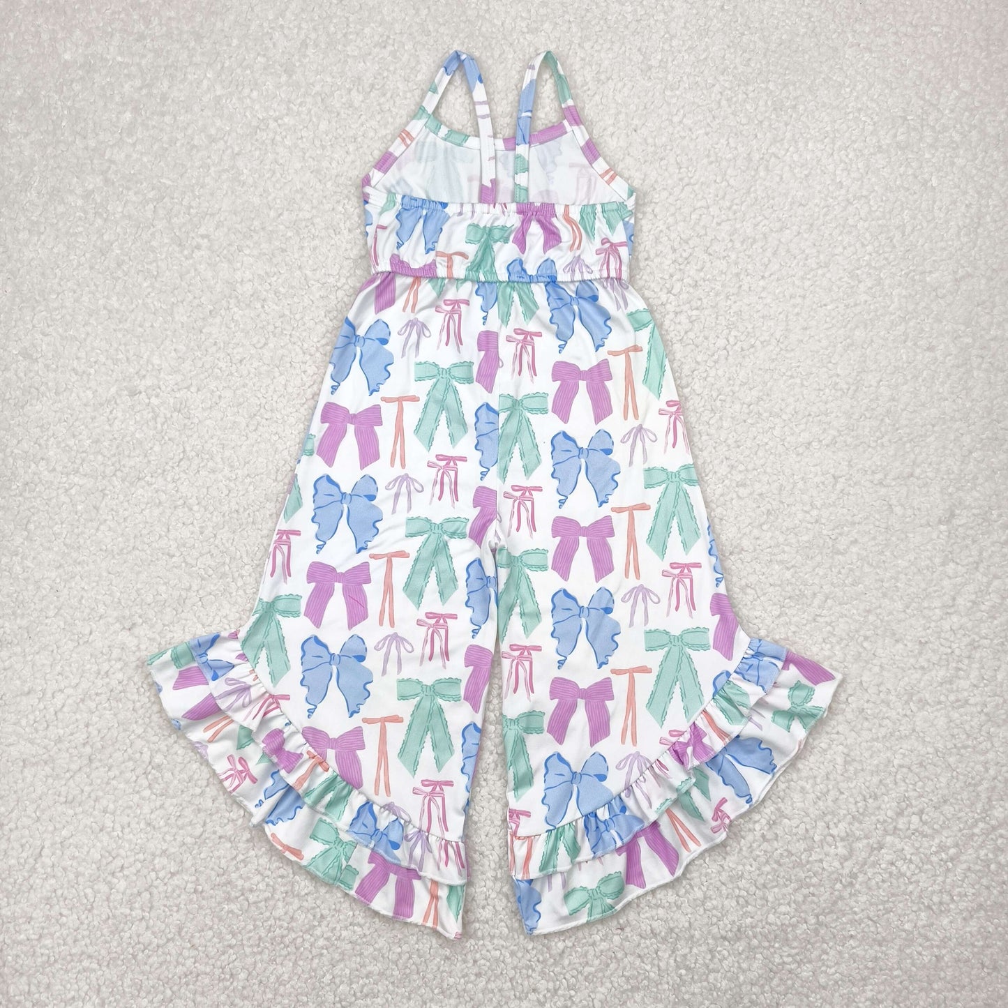 SR2847 colorful bows girls Summer jumpsuits