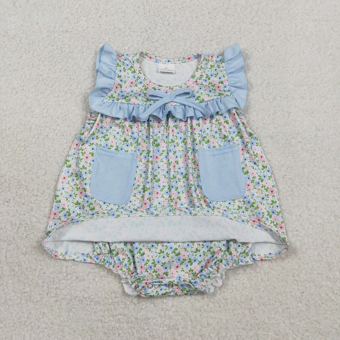 SR3752 Colorful Flowers Floral Sleeveless Girls Romper
