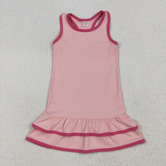 GSD2630 yoga pink sleeveless girls dress