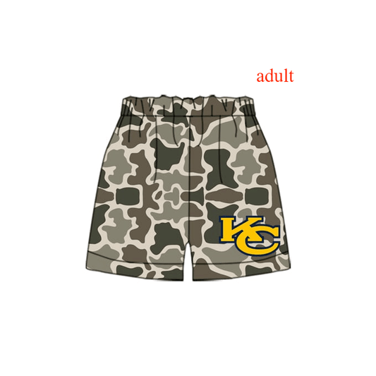 Custom Moq 3 football team KC camo adult man shorts