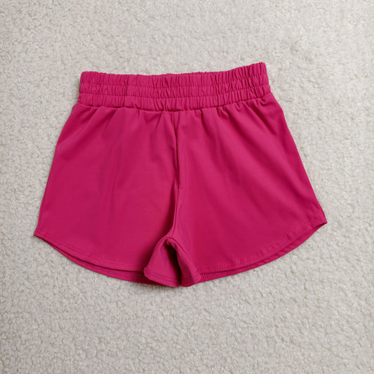 Yoga SS0900 Solid Color Hot Pink Girls Shorts