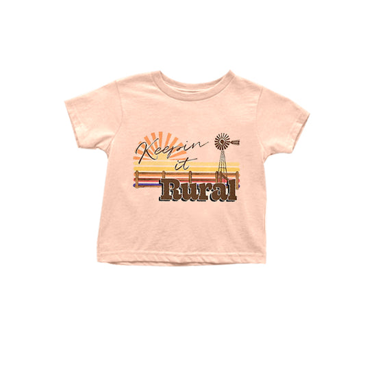 custom Sun Rural Short Sleeve Kids Top