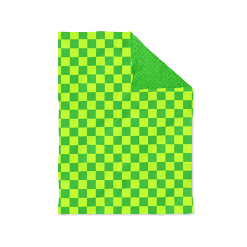 custom green checkered baby blanket