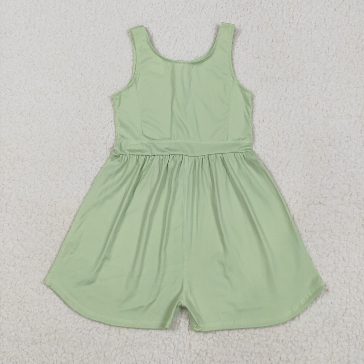 SR3021 yoga solid color light green girls jumpsuits