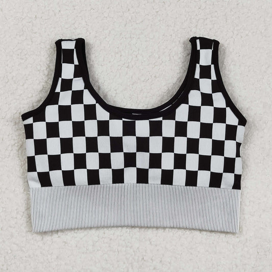USA SHOP GT1189 black checkered adult women top