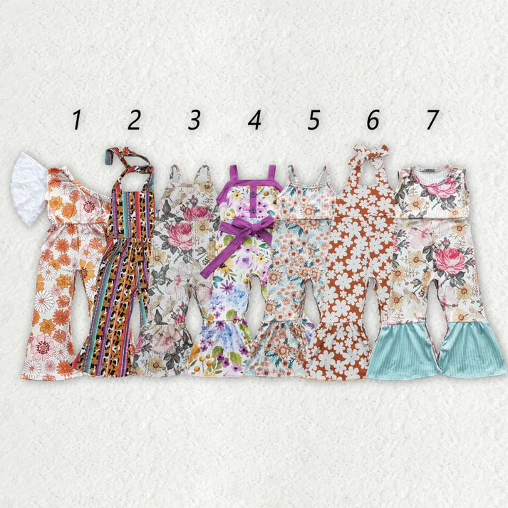 Summer flowers girls jumpsuits RTS Sibling Clothes