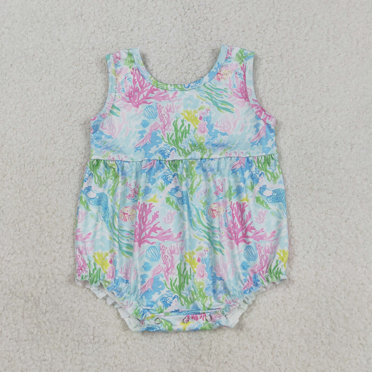 SR3991 Mermaid Sleeveelss Girls Romper