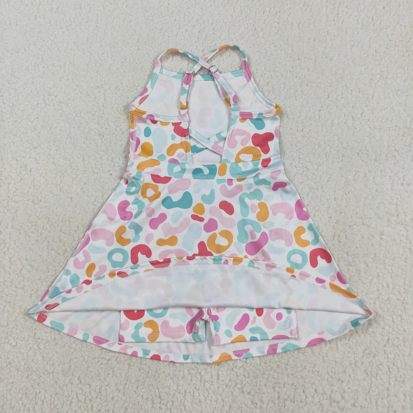 GSD2645 yoga colorful leopard girls dress shorts