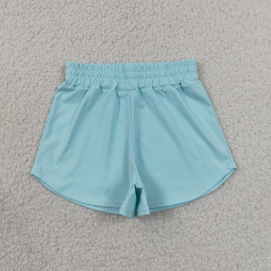 Yoga SS0898 Solid Color Blue Girls Shorts