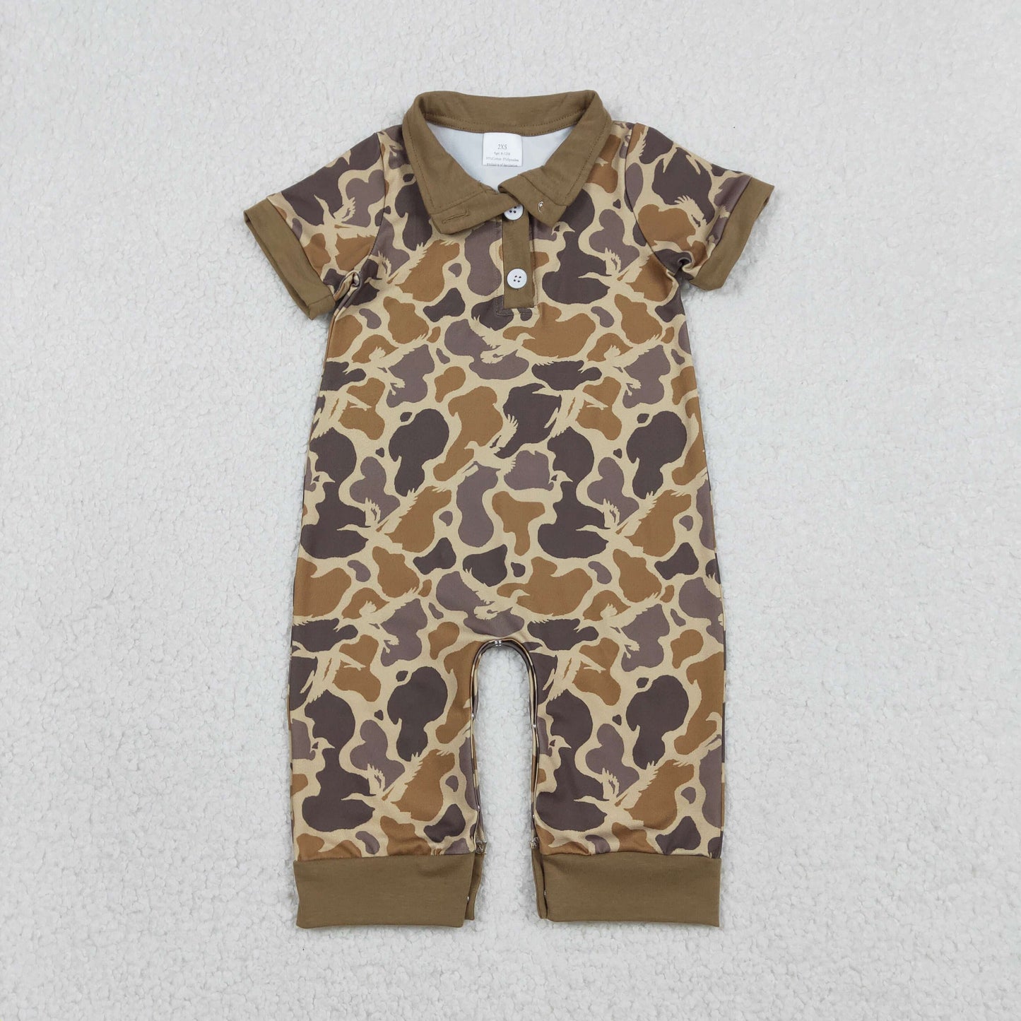 SR3638 Hunting Camo Short Sleeve Boys Romper