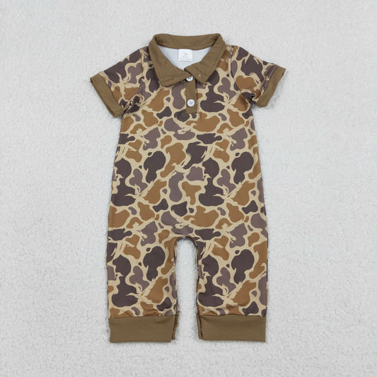 SR3638 Hunting Camo Short Sleeve Boys Romper