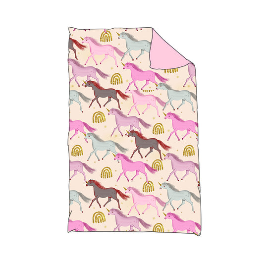 custom Pink horse Baby Blanket