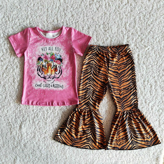 B11-14 Tiger Hot Pink Baby Girls Outfits