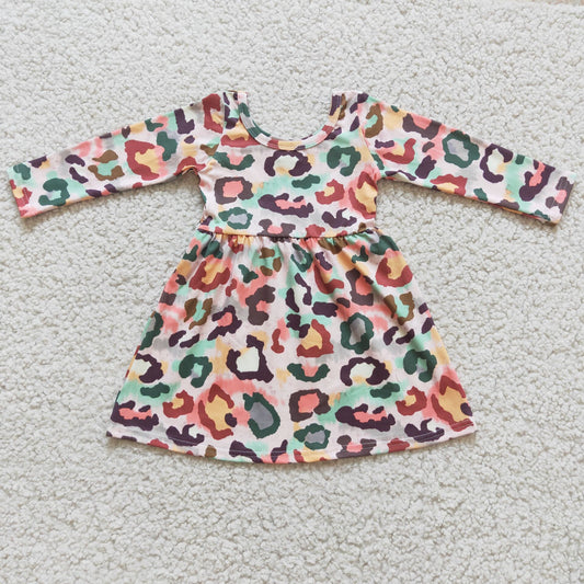 6 B11-29 Long Sleeve Leopard Print Dress