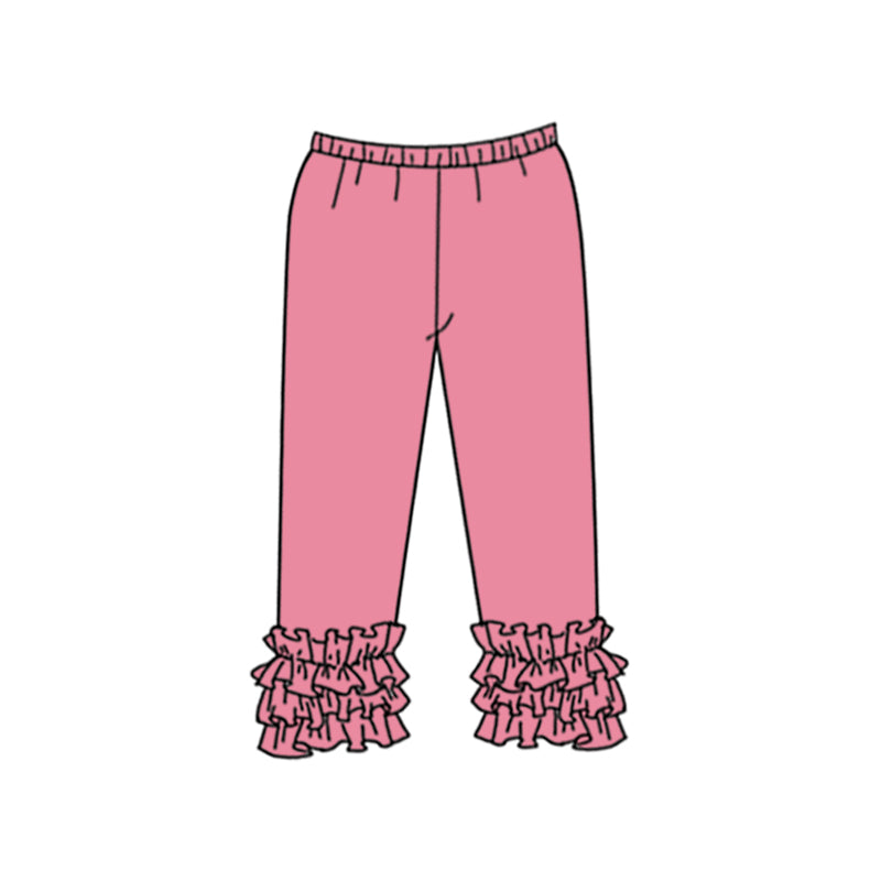 Custom style mauve color ruffles girls pants
