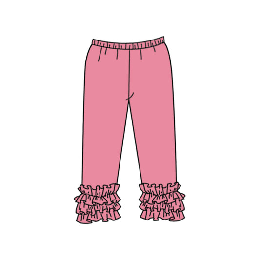 Custom style mauve color ruffles girls pants