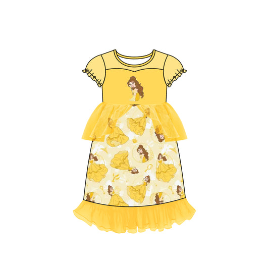 custom P10 Cartoon princess yellow girls dress please order before 6th August