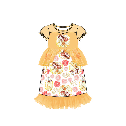 custom P3 Cartoon princess yellow girls dress