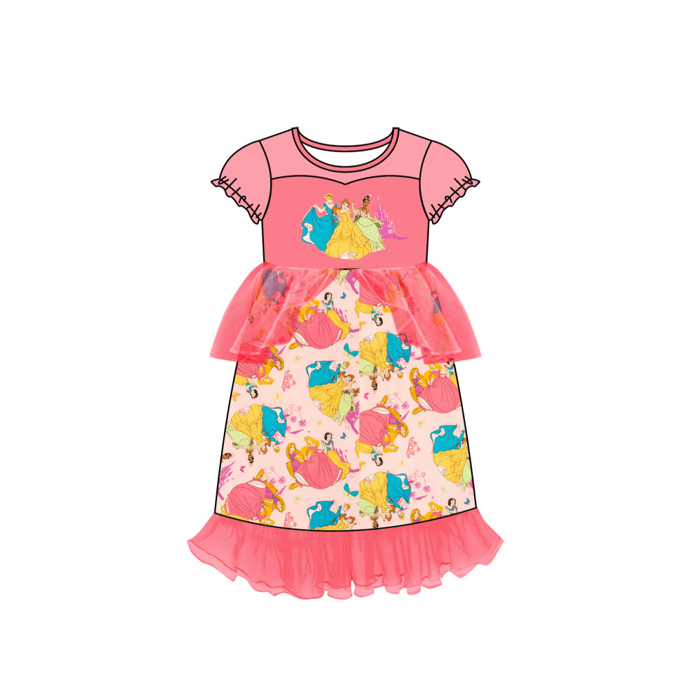 custom P4 Cartoon princess watermelon red girls dress please order before 6th August